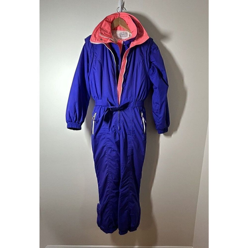 Cb Sports Ski Suit Medium Snow Insulated Retro Sleeveless Jumpsuit & Jacket